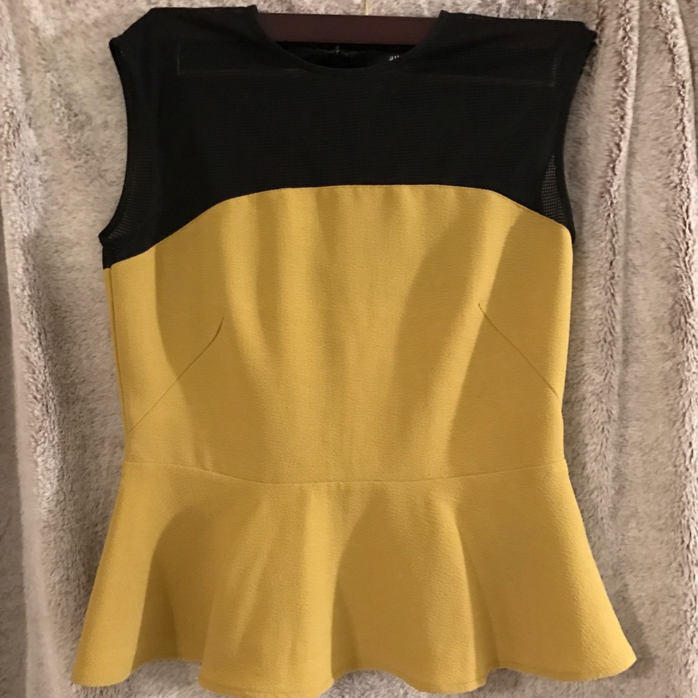 H&M yellow peplum top